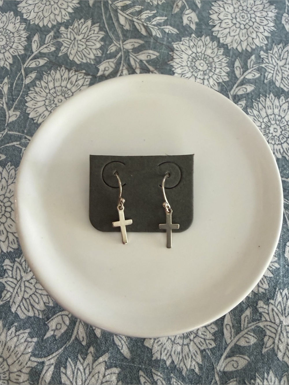 Elegant Sterling Silver Cross Drop Earrings for Women - Picture 1 of 4